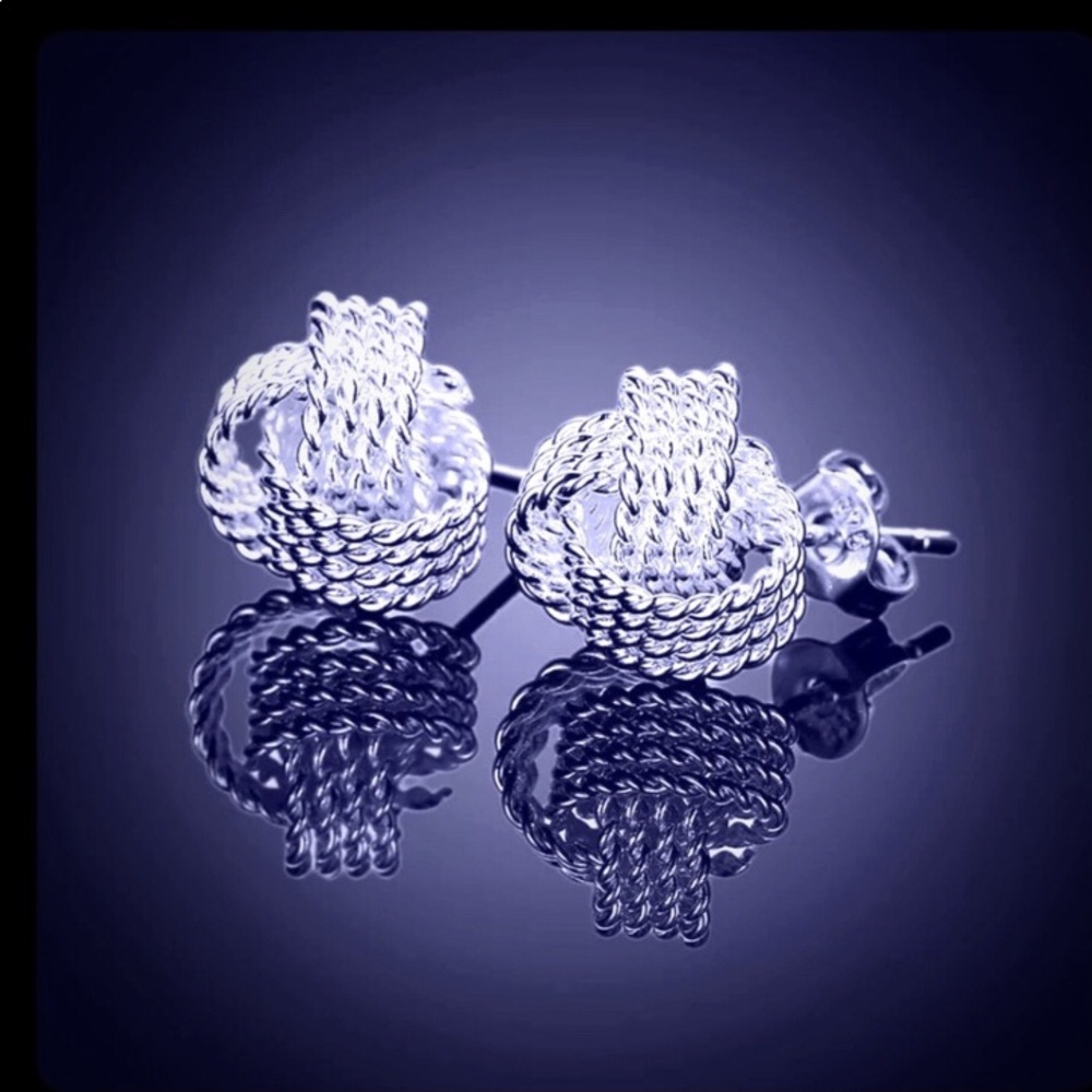 Silver Plated Mesh Earrings